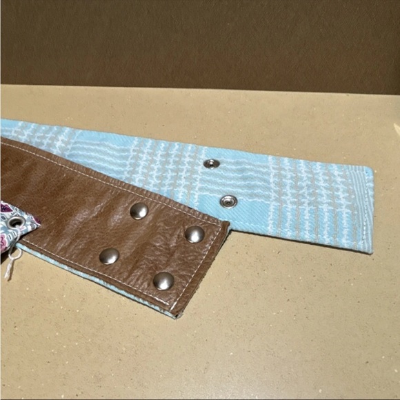 Rebe One of Kind Handmade Wide Brown Leather Belt With Front Pocket New Small main image 4